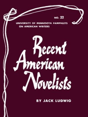 cover image of Recent American Novelists--American Writers 22